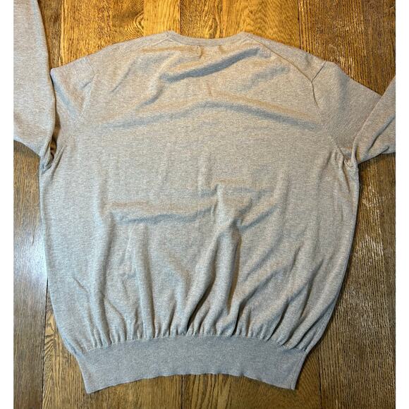 Polo by Ralph Lauren Pima Cotton Fine Gauge V-Neck Sweater Heather Brown Sz XL - Picture 9 of 11